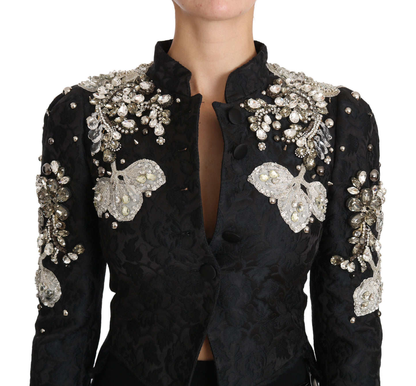 Elegant Black Silver Baroque Jacket