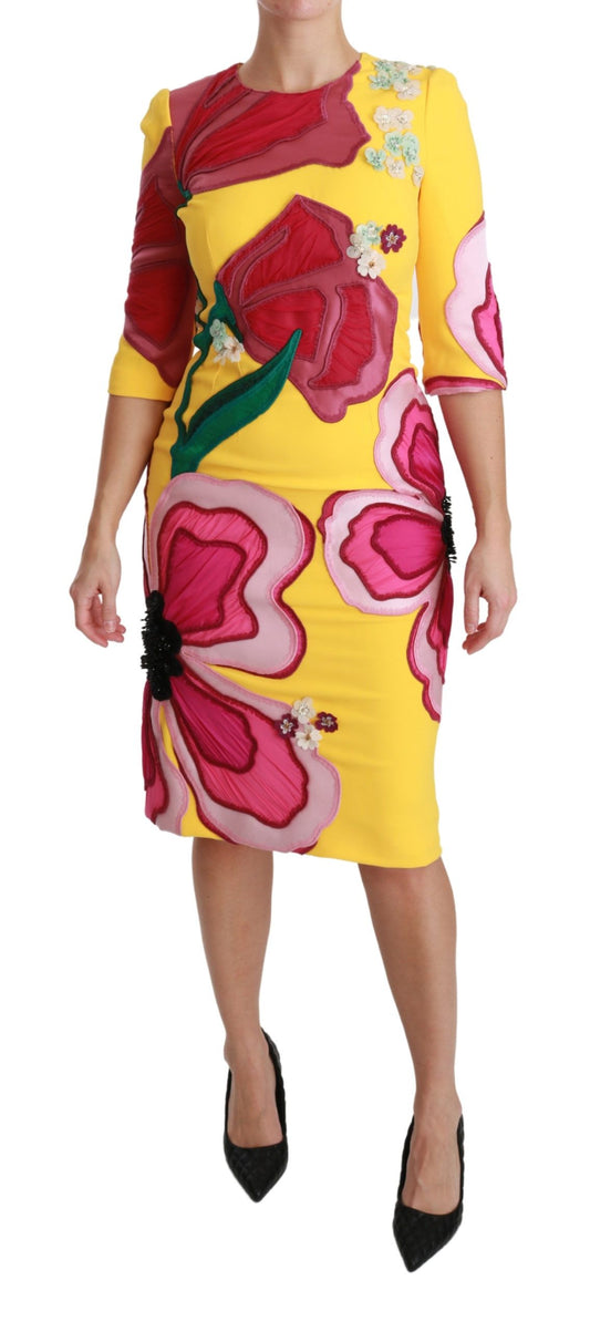 Sunshine Bloom Sheath Knee-Length Dress