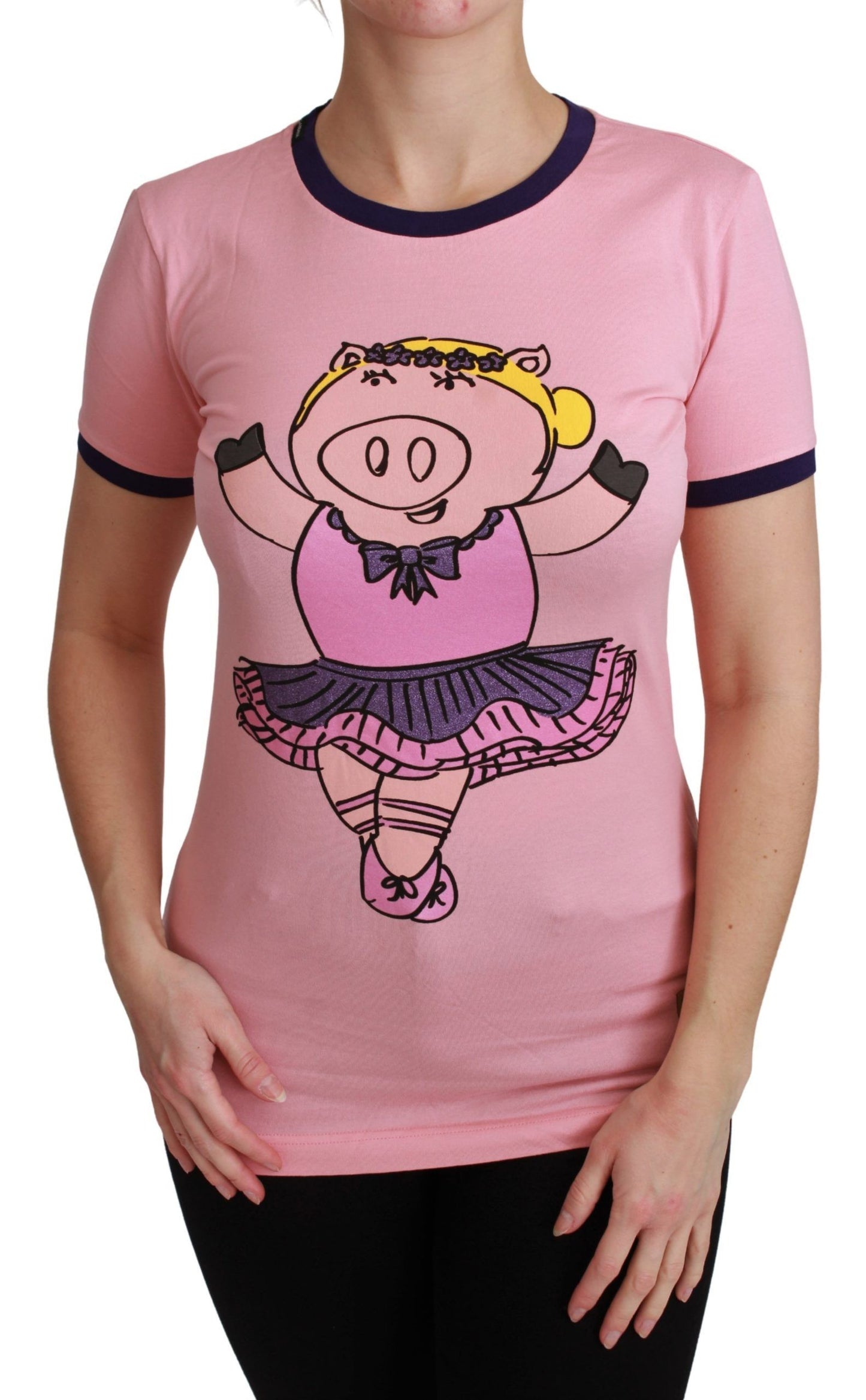 Rosa Rundhals-T-Shirt zum Jahr des Schweins