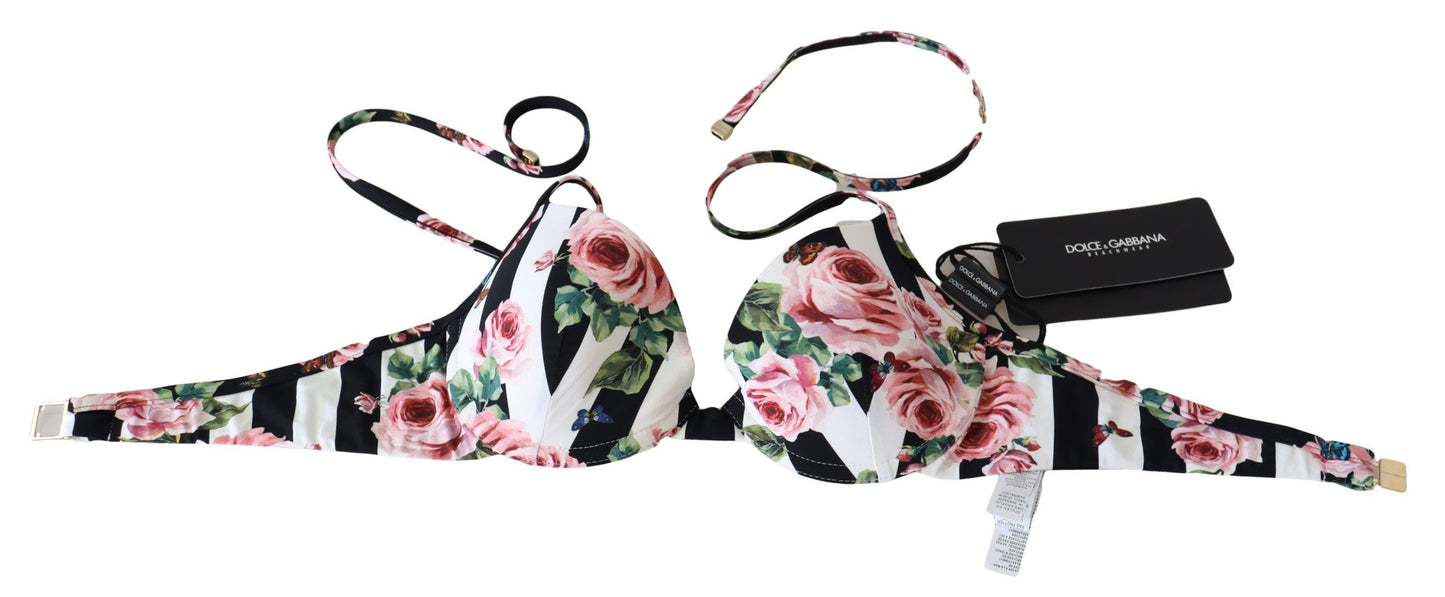 Schickes Bikinitop mit Rosen-Print für elegante Strandtage