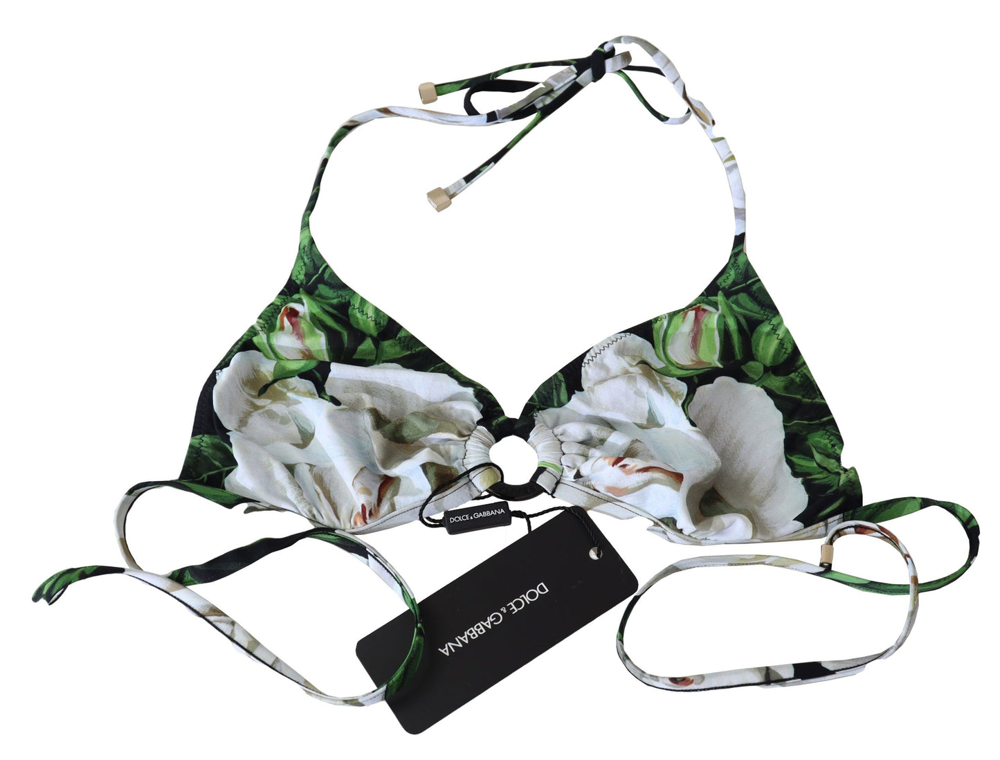 Bikinioberteil mit Blumen-Print und Logo-Verschluss