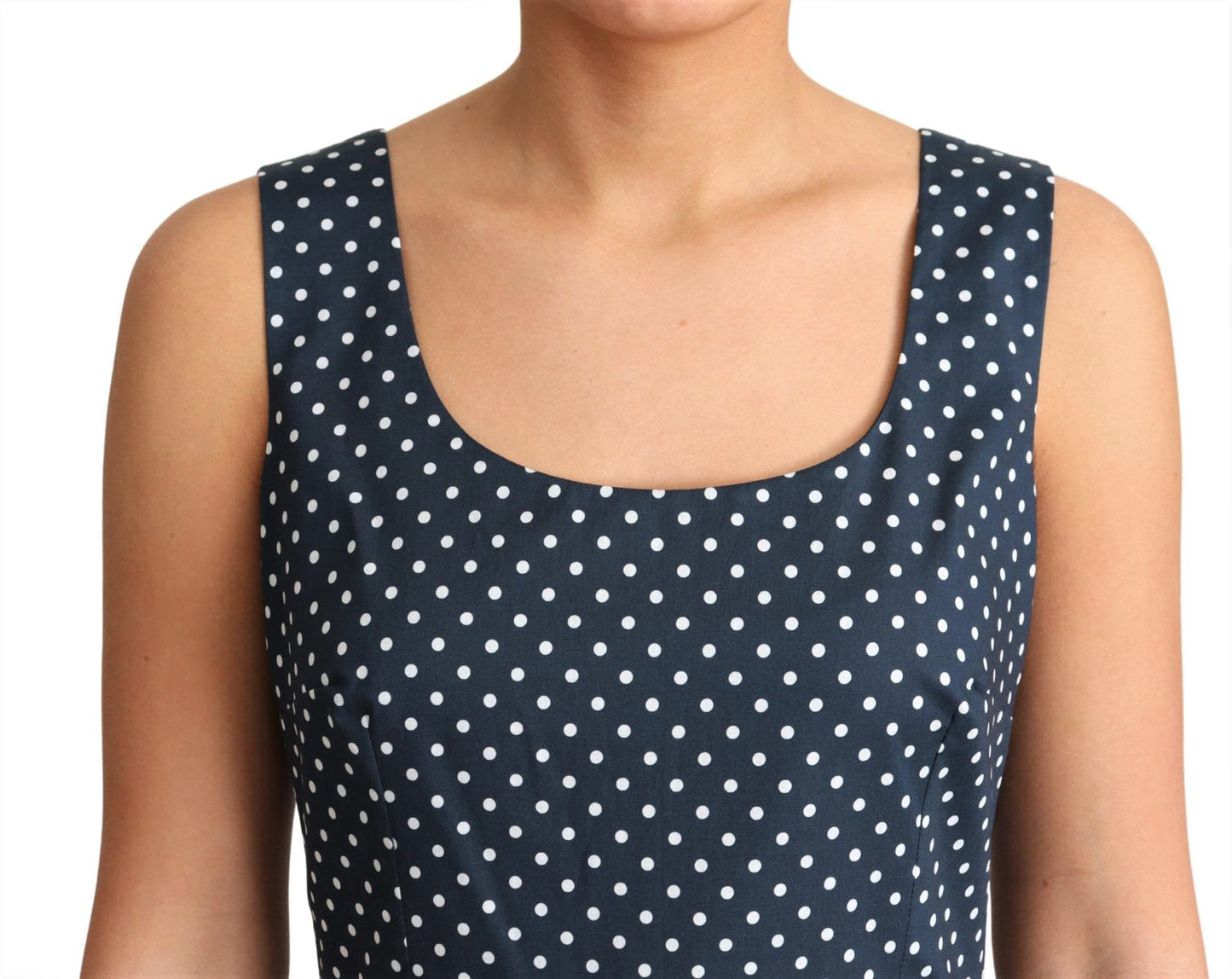 Ärmelloses A-Linien-Kleid mit Polka Dot-Muster