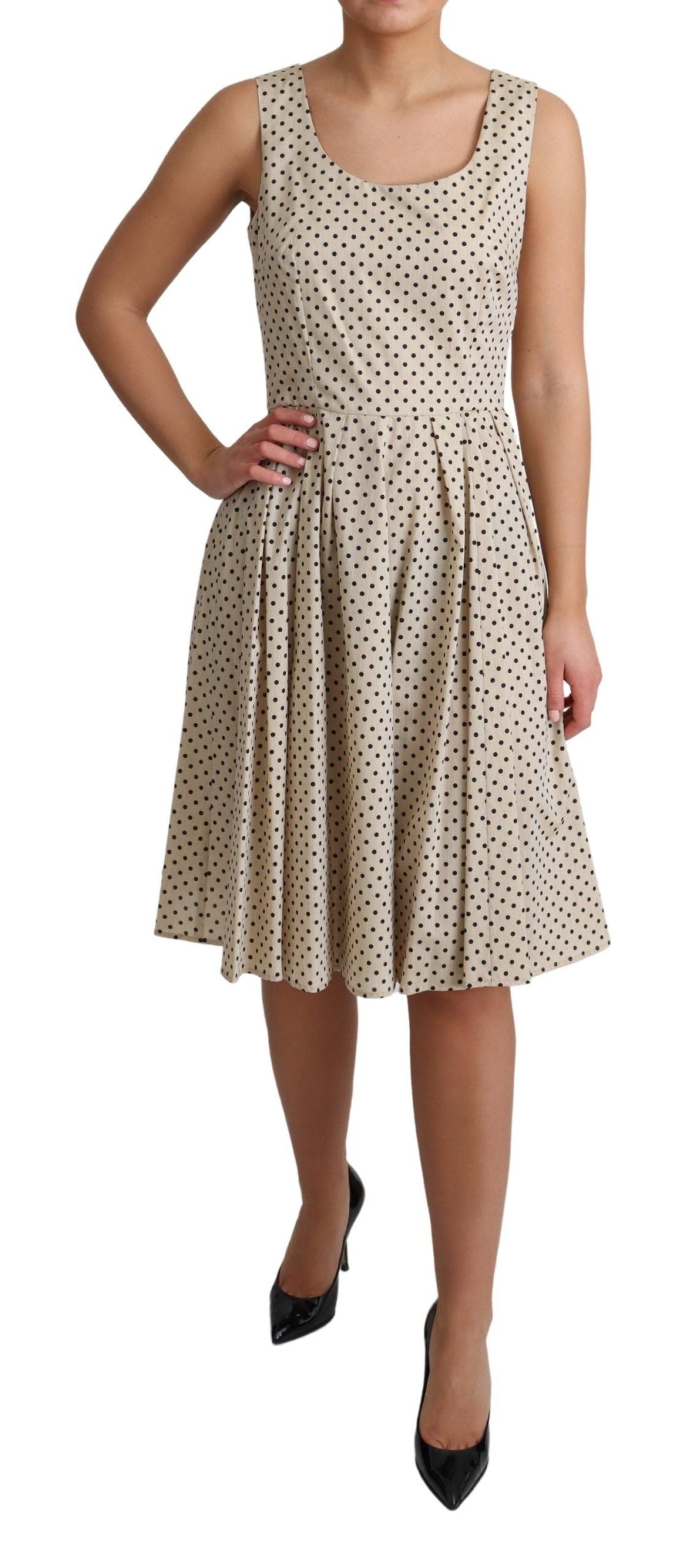 Elegantes ärmelloses A-Linien-Kleid mit Polka Dot