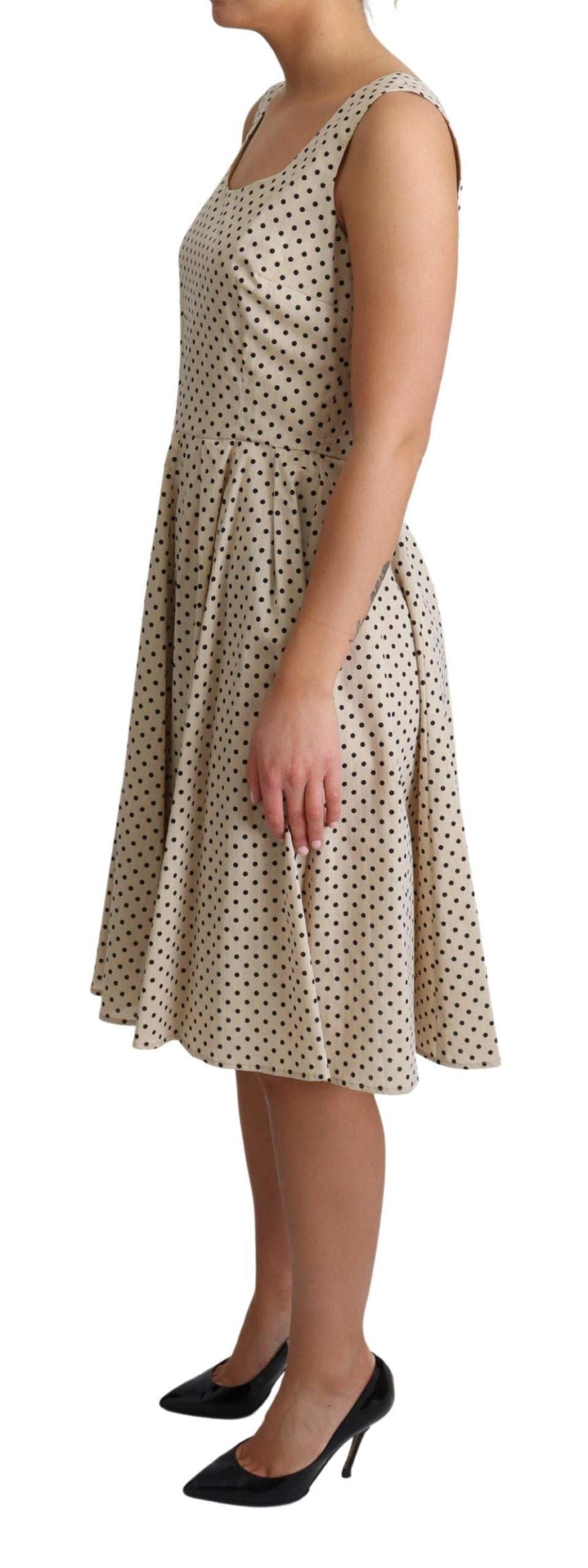 Elegantes ärmelloses A-Linien-Kleid mit Polka Dot