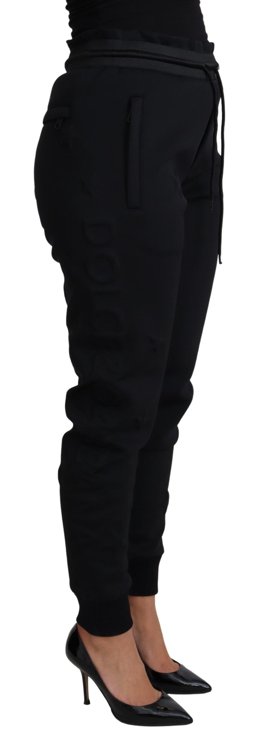 Elegante schwarze Joggerhose mit ikonischem Logo