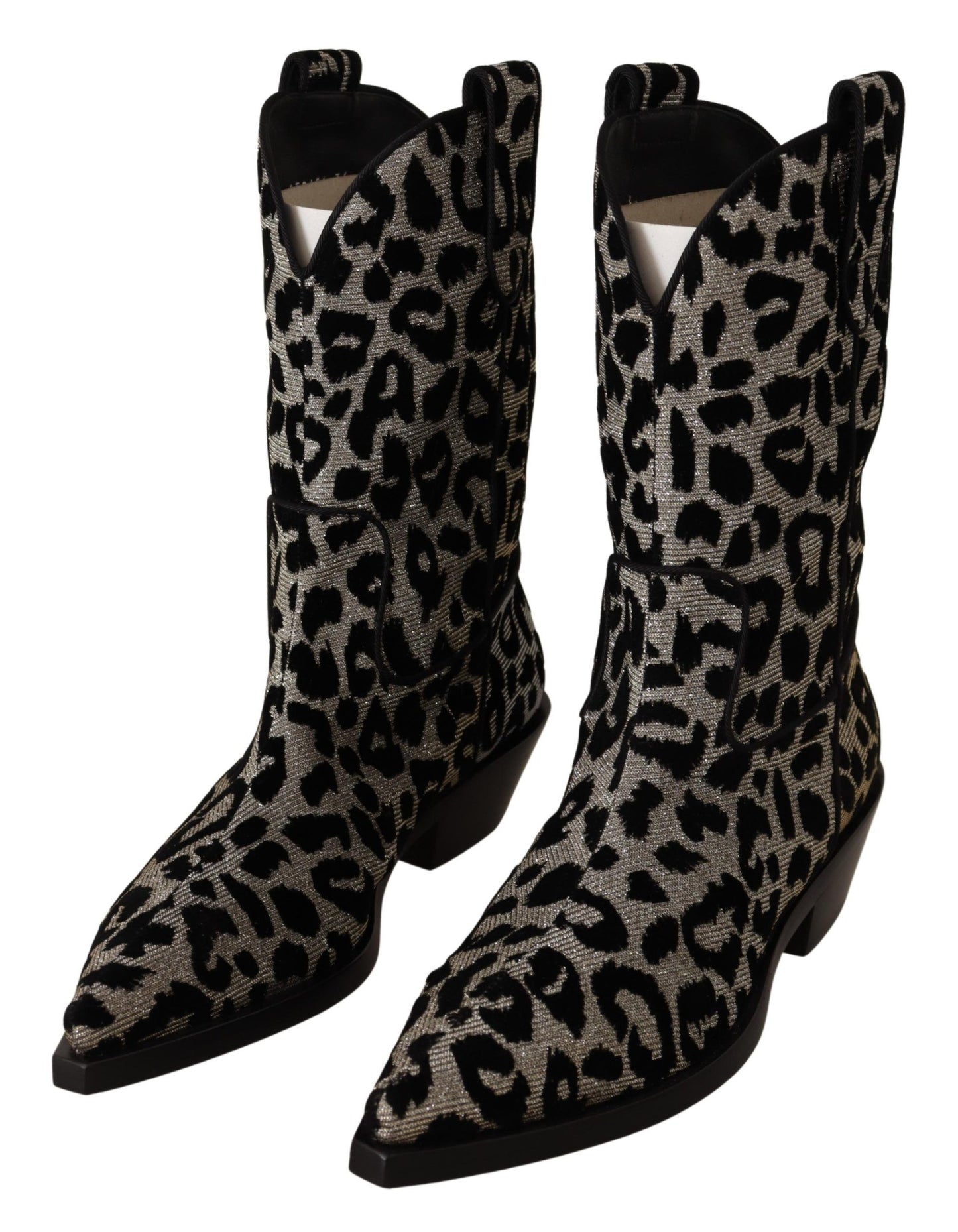 Elegante Stiefel mit Leopardenmuster und halbhohem Schaft