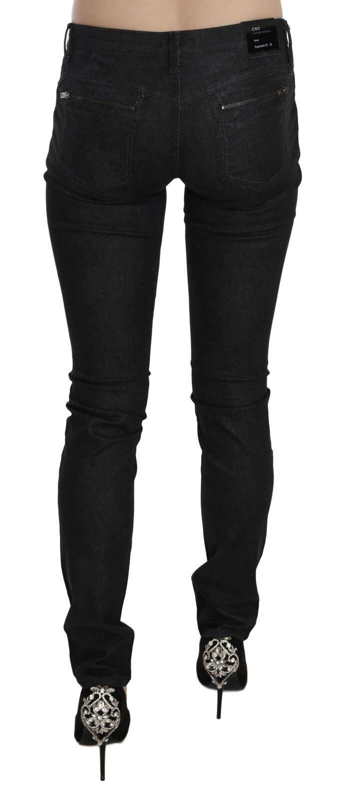 Schicker Skinny-Jeansstoff mit niedriger Taille und schmaler Passform