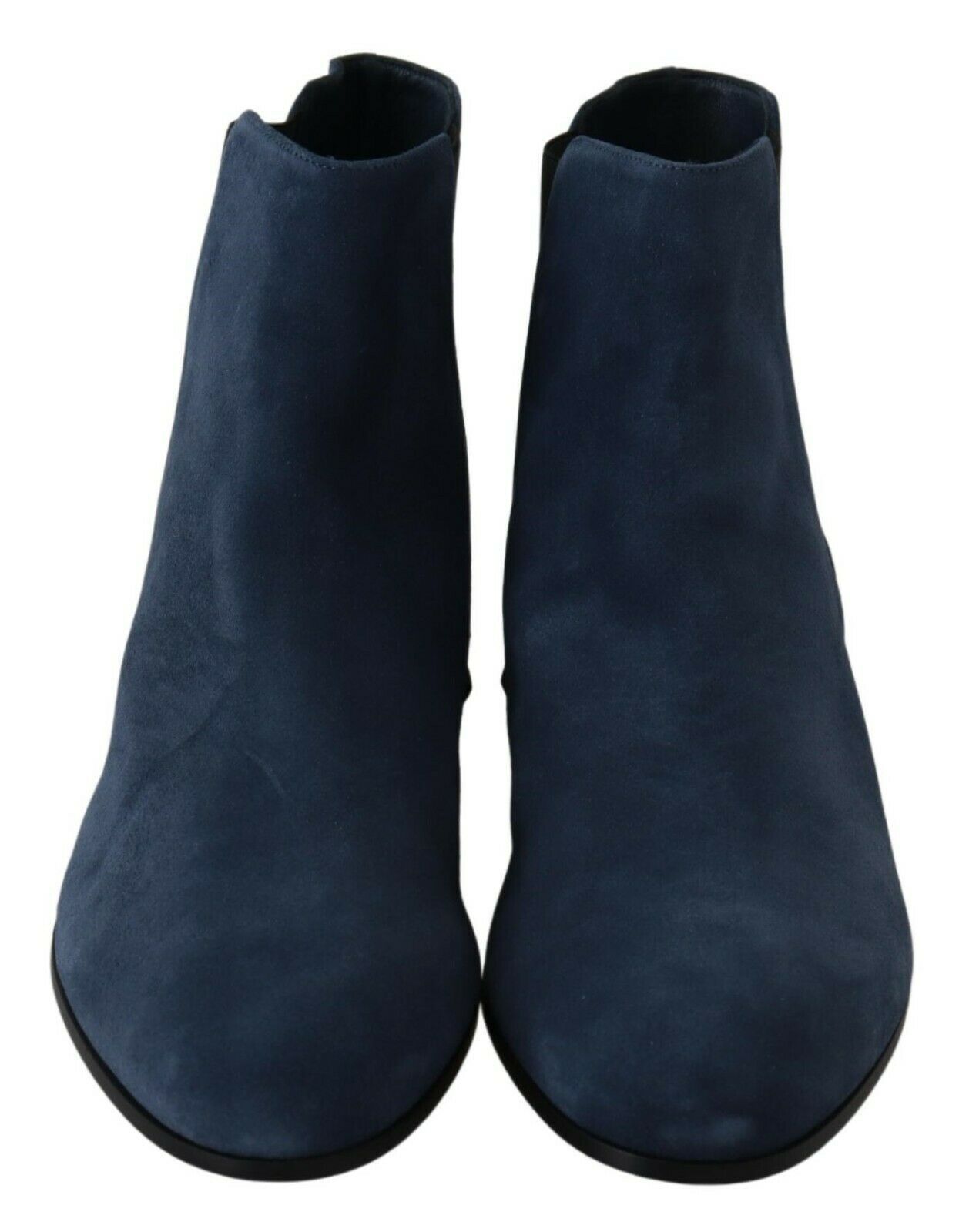 Schicke blaue Wildlederstiefeletten mit Nietendetails