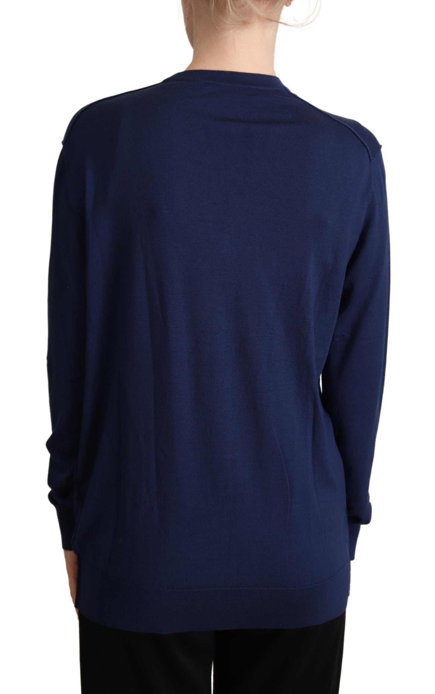 Eleganter blauer Cardigan aus Schurwolle