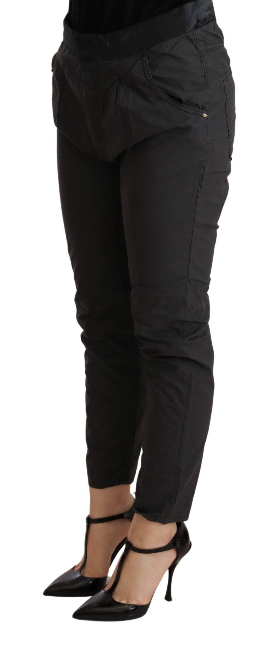 Elegante Skinny-Hose mit mittelhohem Bund und schmaler Passform