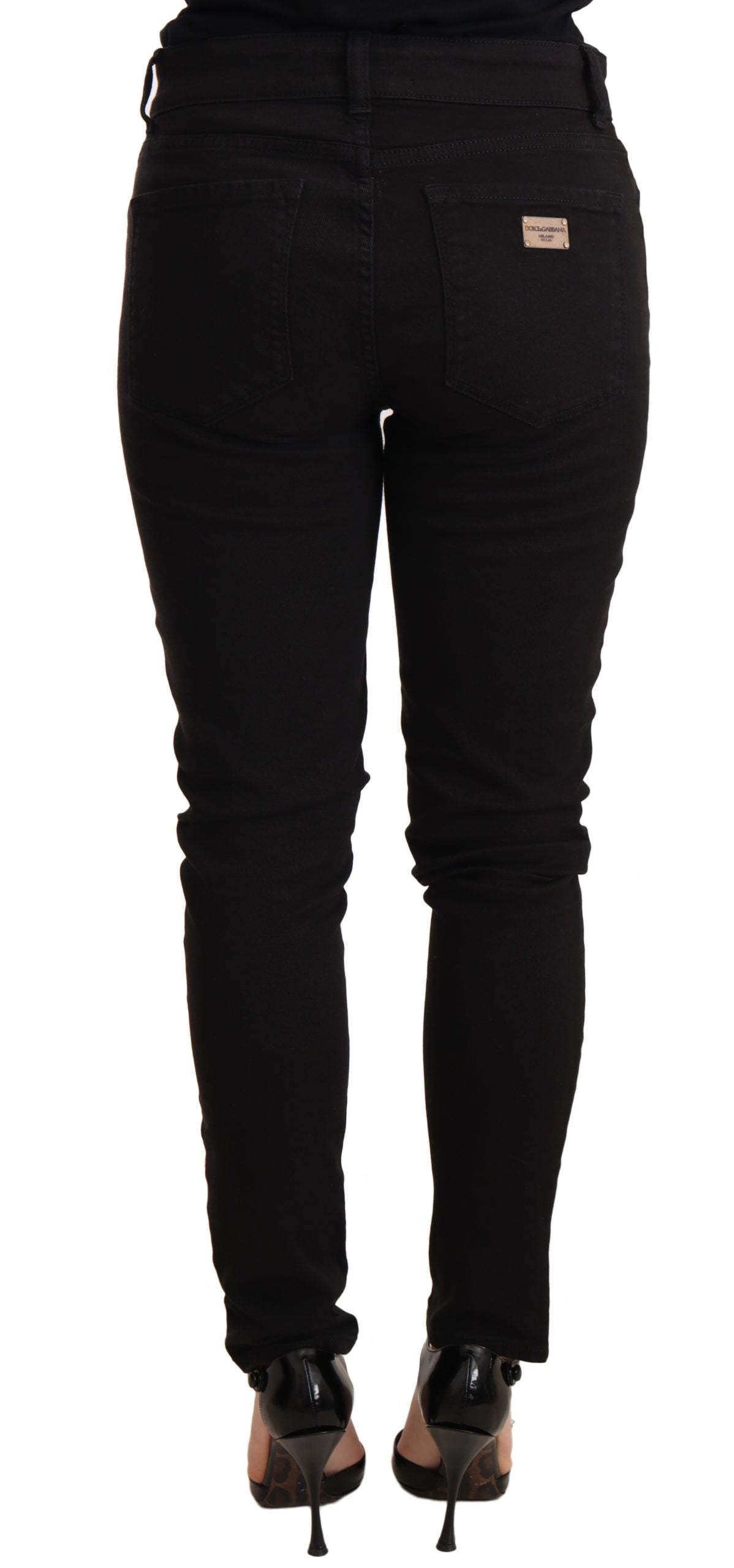 Elegante Slim-Fit Jeans aus schwarzem Denim