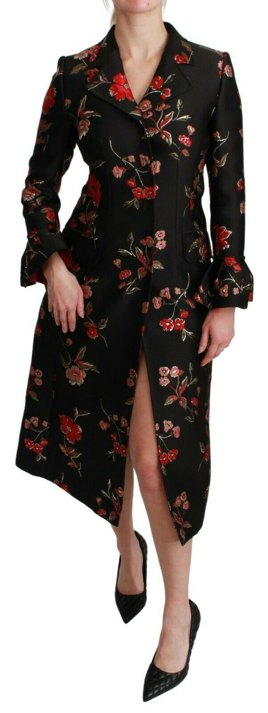 Eleganter Trenchcoat mit Blumenstickerei