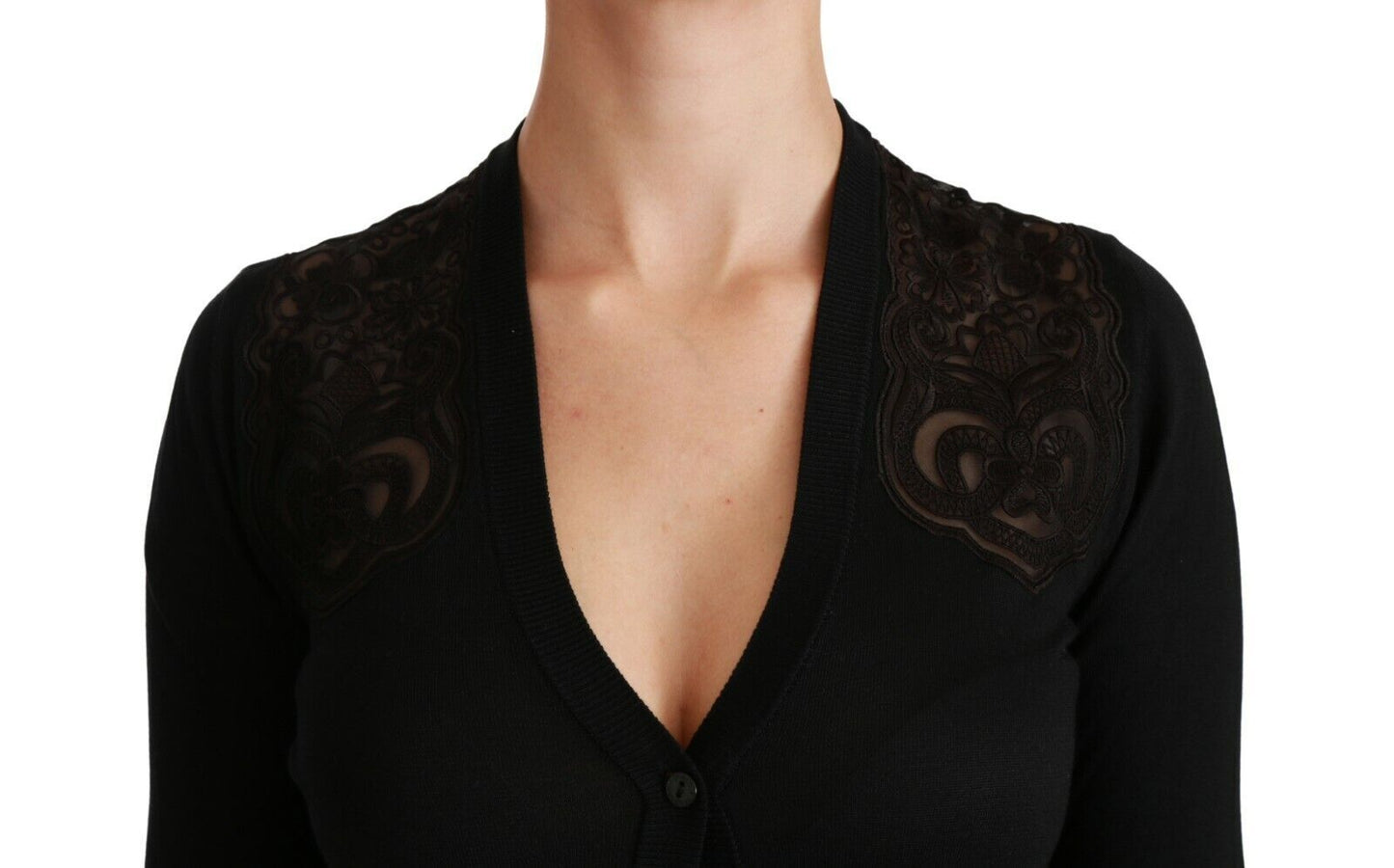 Alluring Silk Blend Lace Cardigan