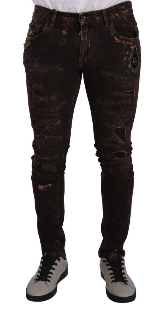 Slim Fit Distressed Skinny Denim farkut