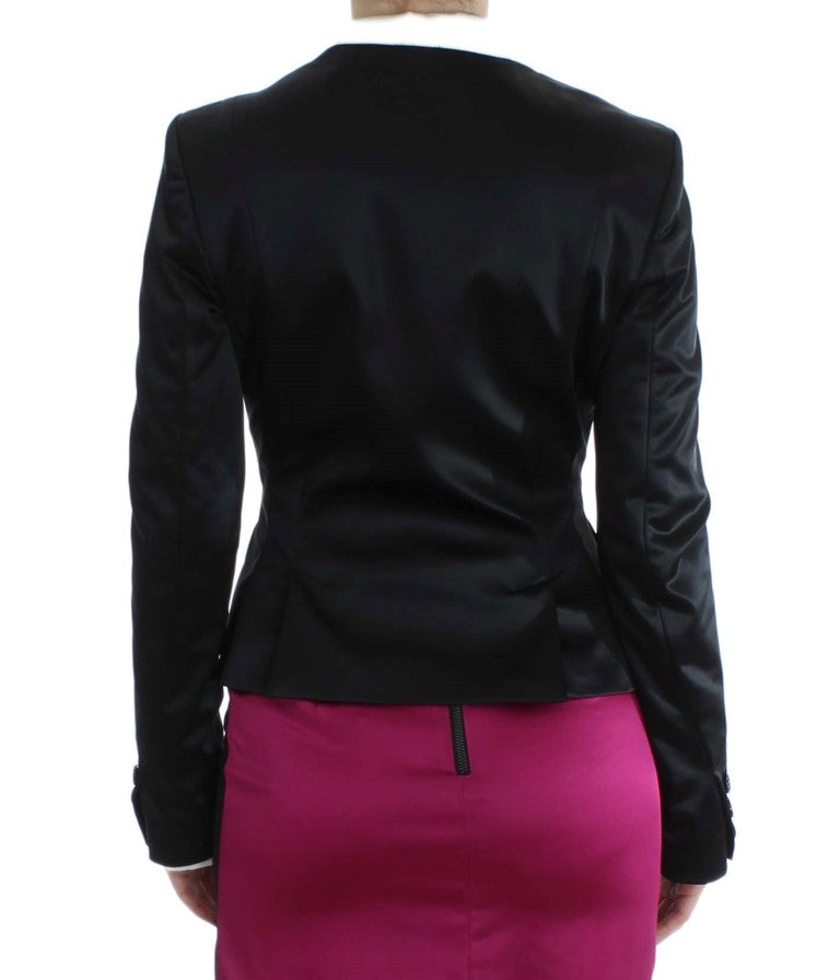 Schicker einreihiger Blazer in Schwarz und Rosa