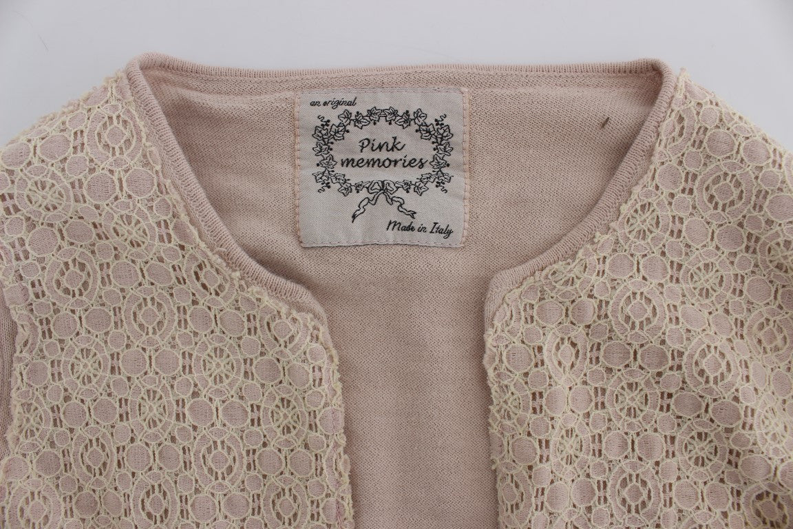 Eleganter rosa Wickelpullover aus Baumwollstrick