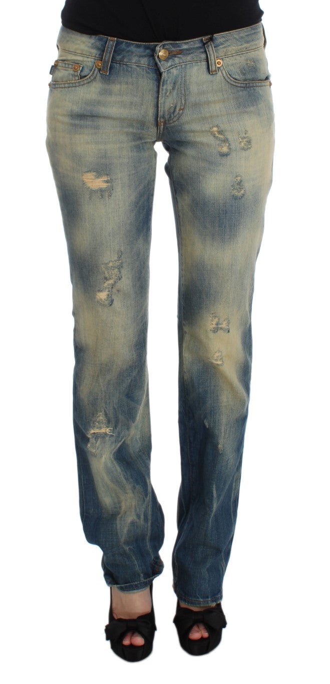 Elegante Slim Bootcut Blue Jeans