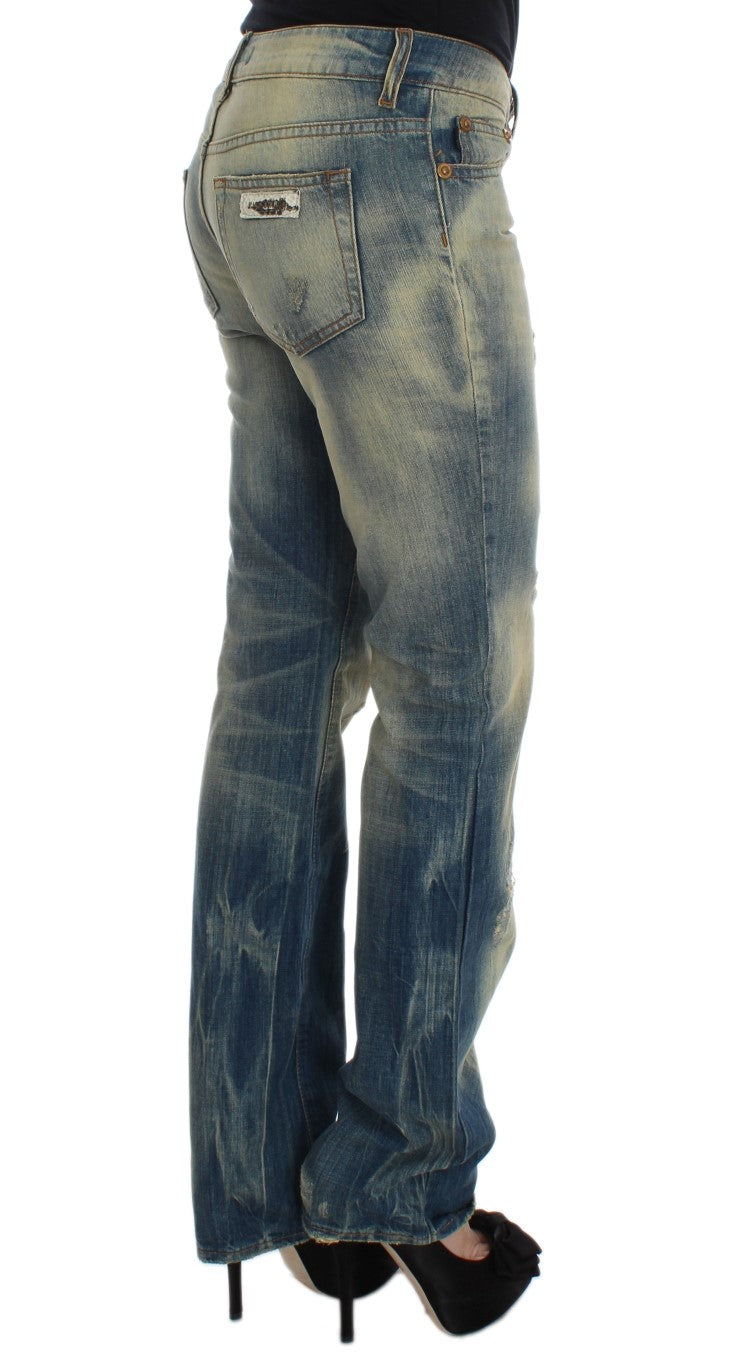 Elegante Slim Bootcut Blue Jeans