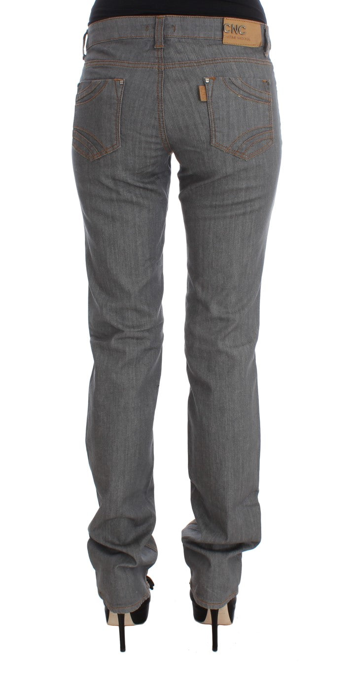 Elegante graue Regular Fit Jeans