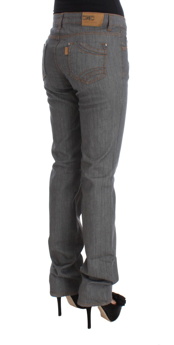 Elegante graue Regular Fit Jeans