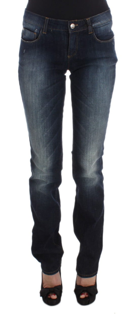 Schicke Slim Fit Designer-Jeans in Blau