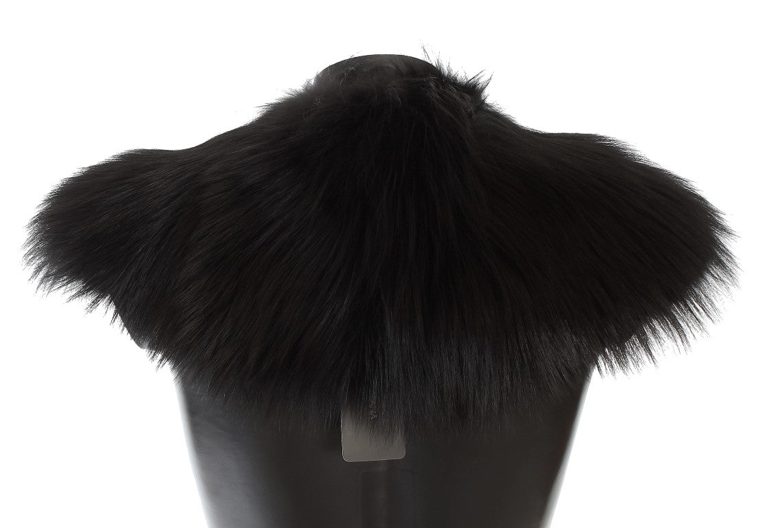 Black Fox Fur Chic olkakääre