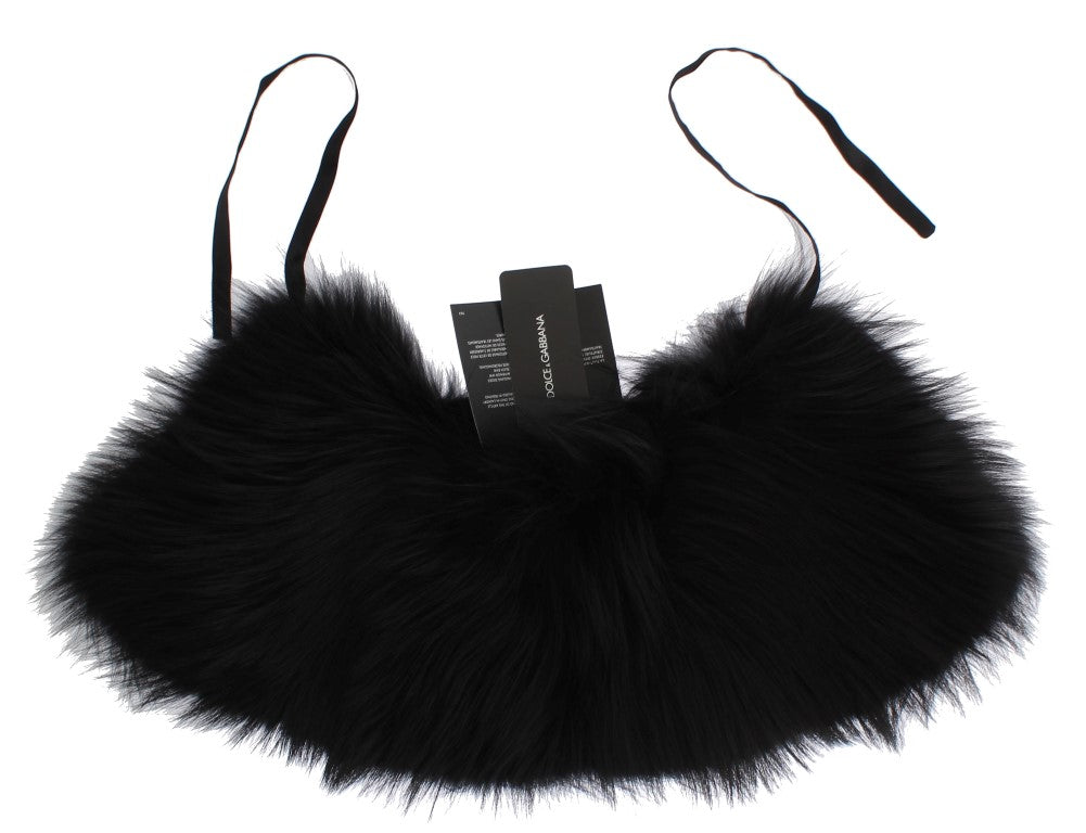 Black Fox Fur Chic olkakääre