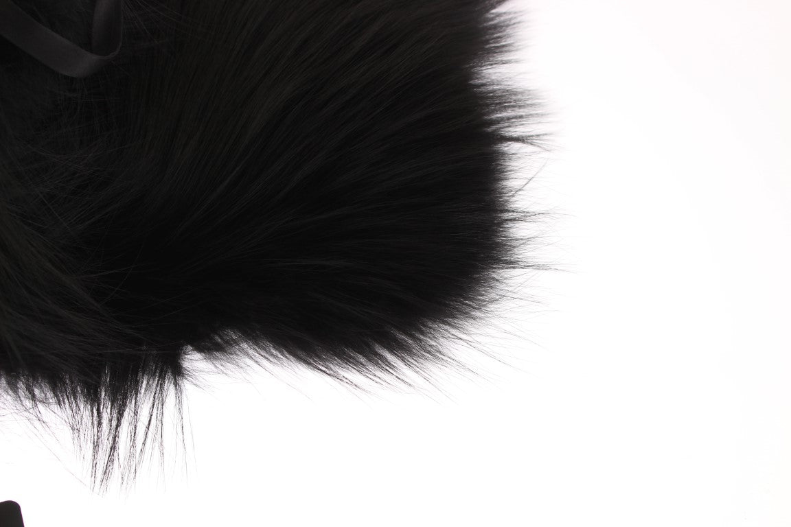 Black Fox Fur Chic olkakääre