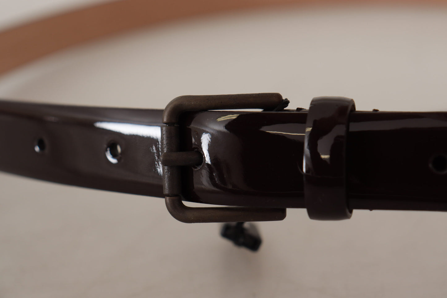 Elegant Black Leather Logo Buckle Belt