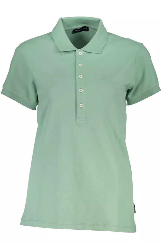 Green Cotton Women Polo Shirt