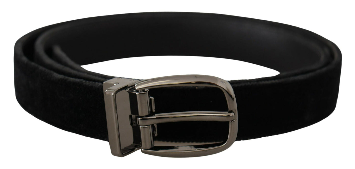 Elegant Black Velvet Designer Belt