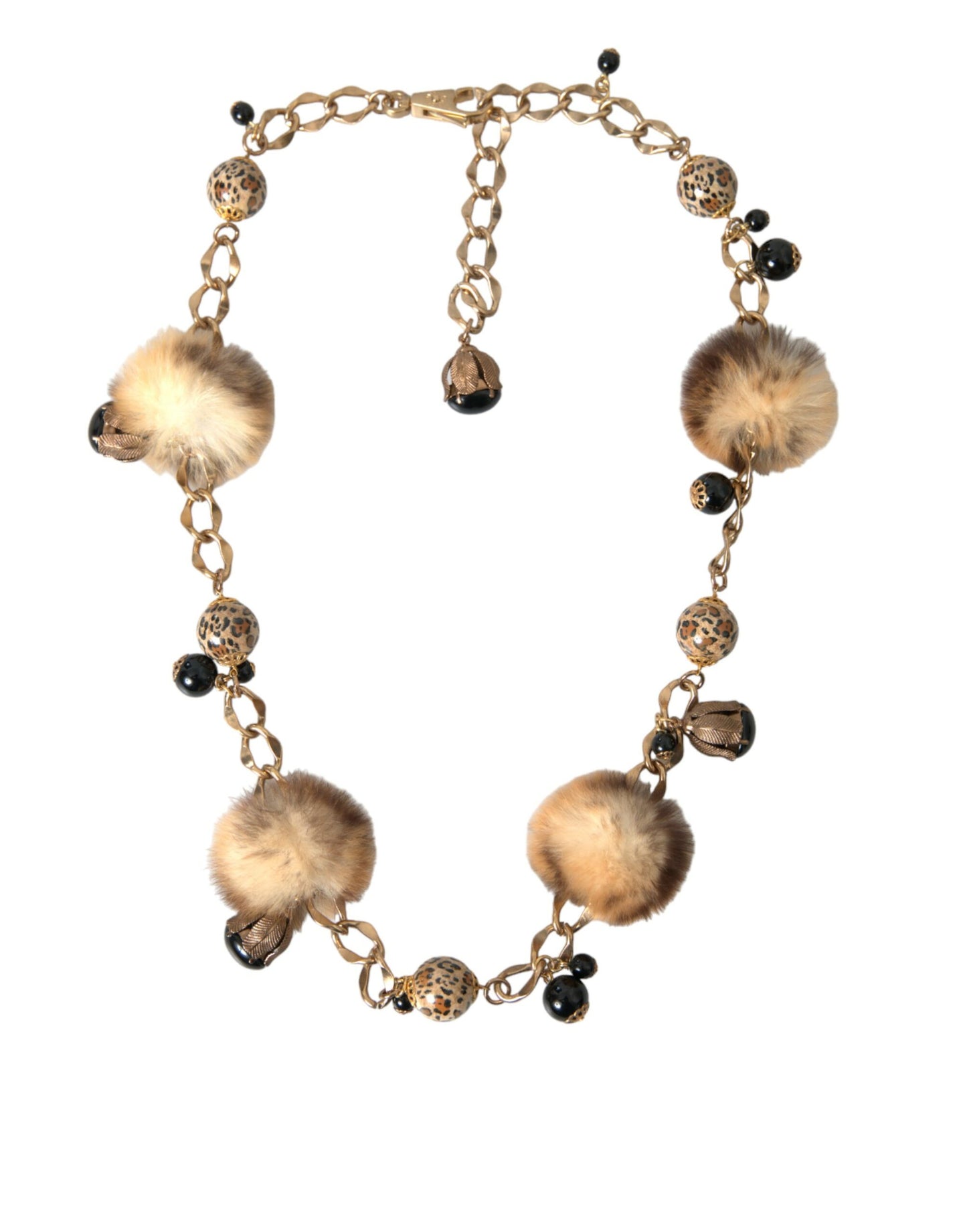 Kultainen messinki Leopard Fur Pearl Collier -ketjuvyö