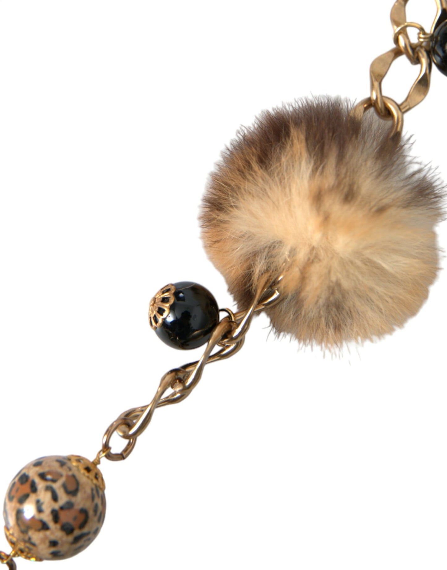 Kultainen messinki Leopard Fur Pearl Collier -ketjuvyö