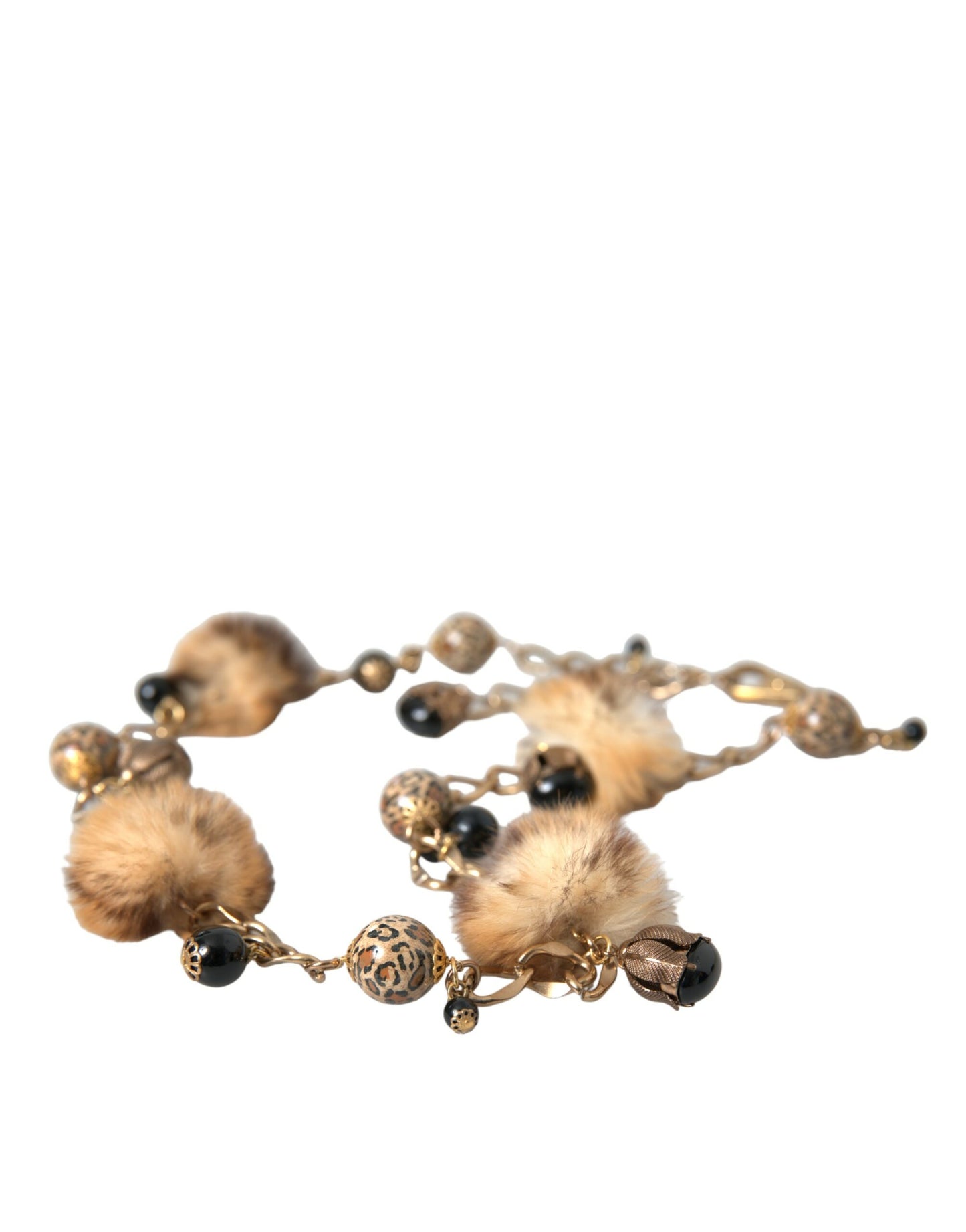 Kultainen messinki Leopard Fur Pearl Collier -ketjuvyö