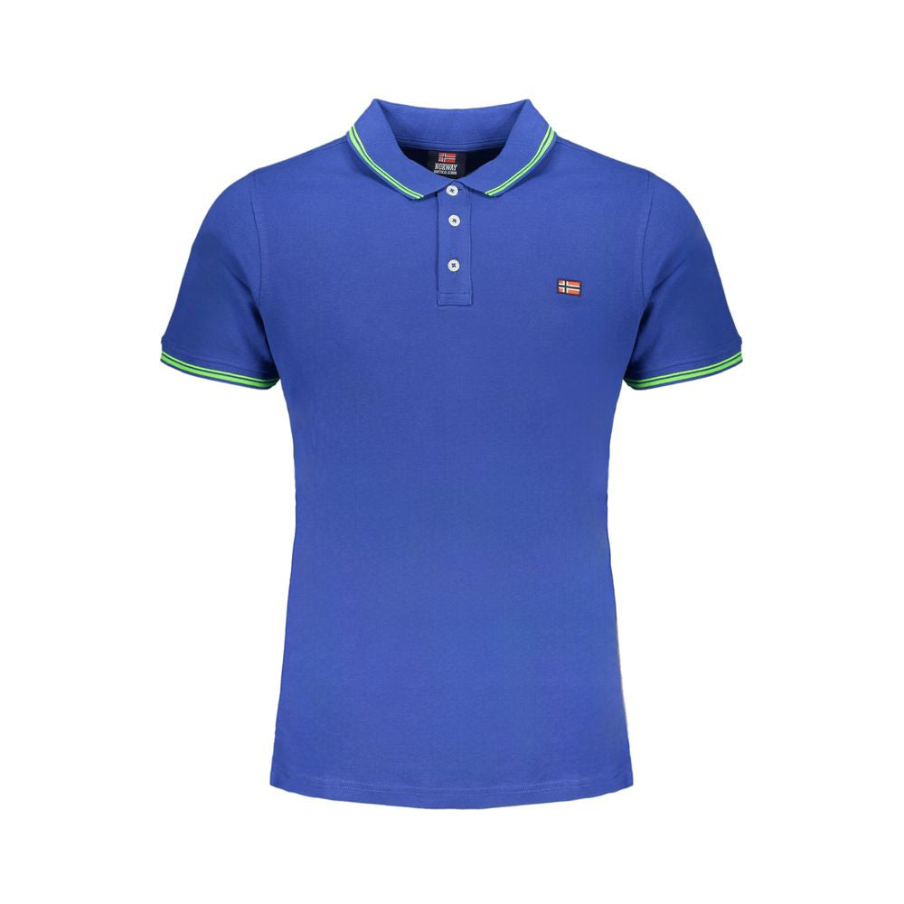 Blue Cotton Polo Shirt