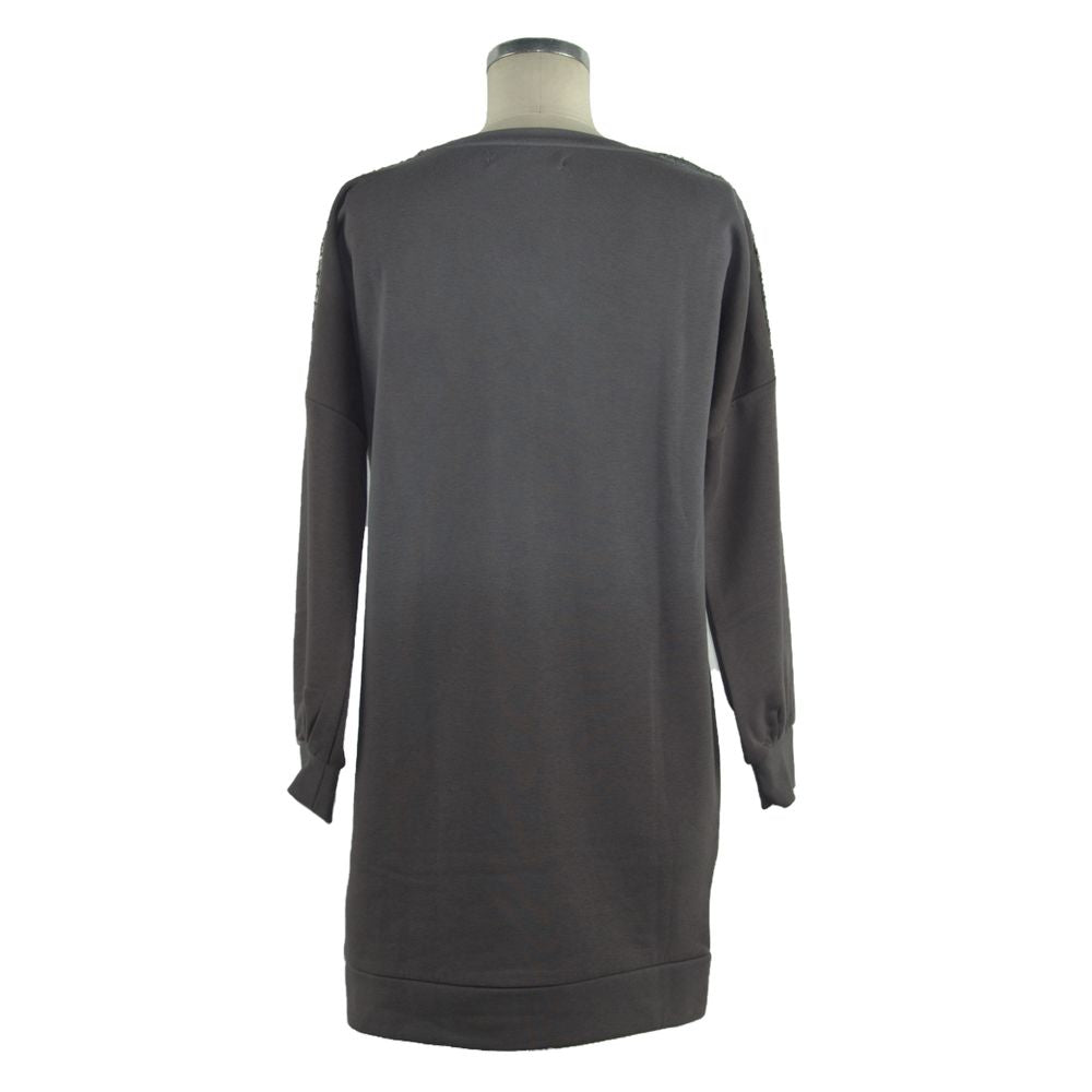 Graues Sweatshirtkleid aus Baumwolle für Damen