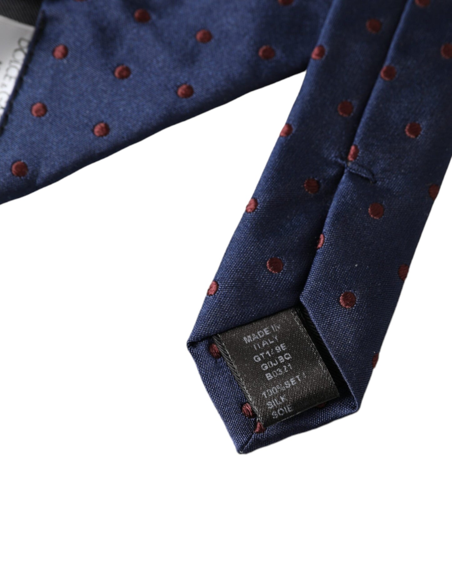 Blue Polka Dot 100% Silk Adjustable Men Tie