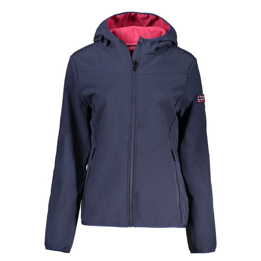 Blue Polyester Women Jacket