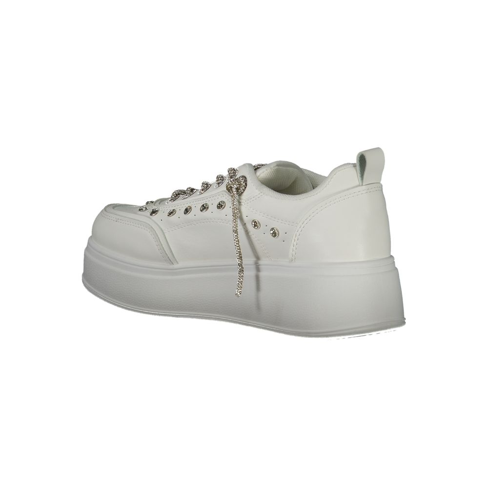 White Polyester Sneaker