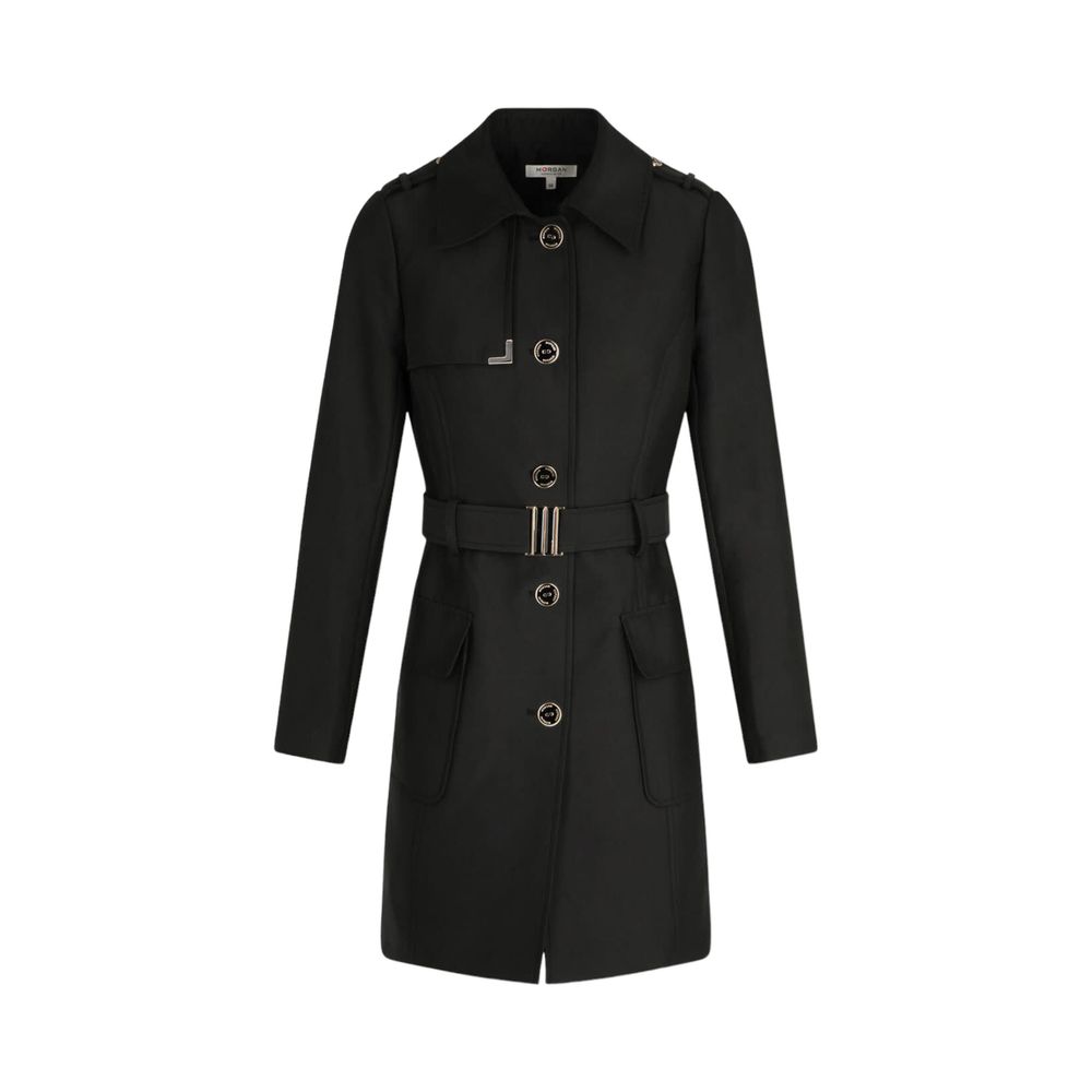 Black Polyester Jackets & Coat