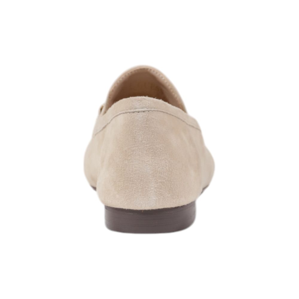 Beige Leather Flat Shoe