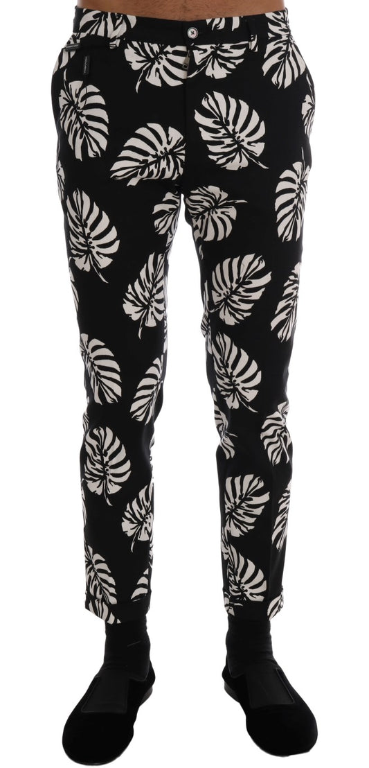 Slim Fit Leaf Print -nilkkahousut